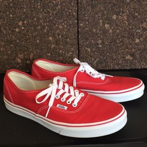 Vans Red Canvas Shoes Men’s size 10.5